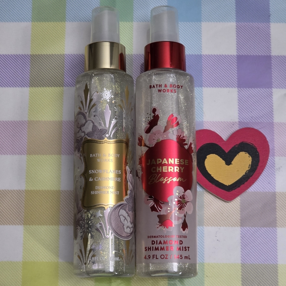 Snowflakes & Cashmere & Japanese Cherry Blossom Diamond Shimmer Mist Set NEW